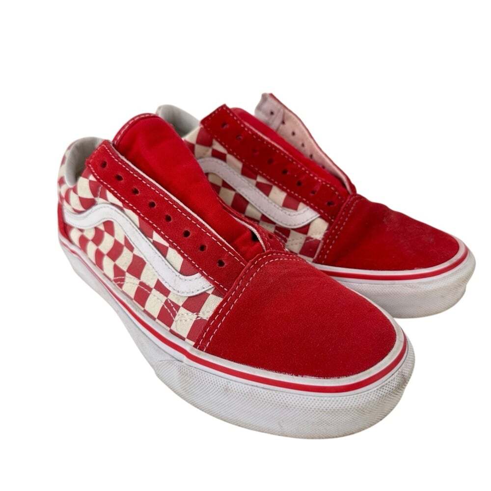 Vans Old Skool Red Checkerboard Sneakers Mens 7 Womens 8.5 Y2K Skate